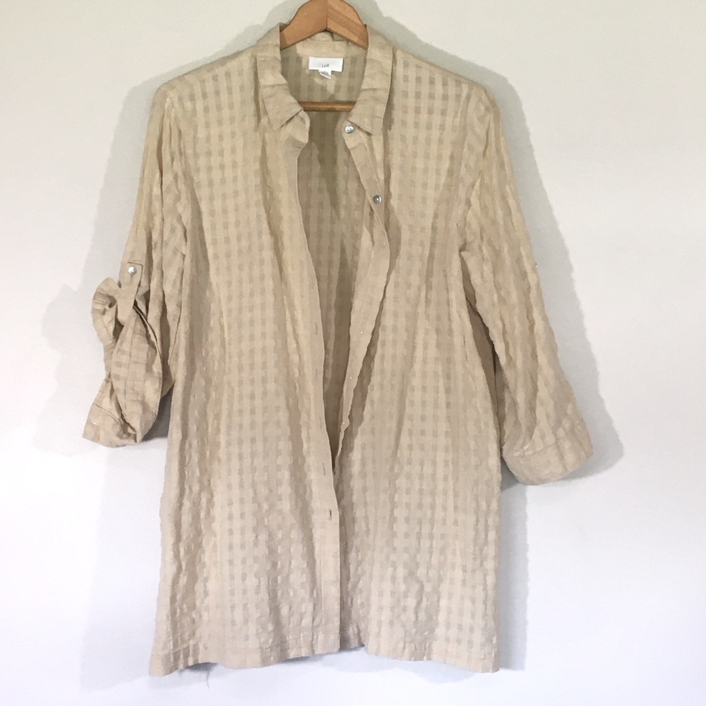 J. Jill Cotton‎ Gingham Gauze Tunic Shirt